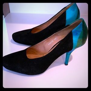 Dries Van Noten Silk & Suede Heels